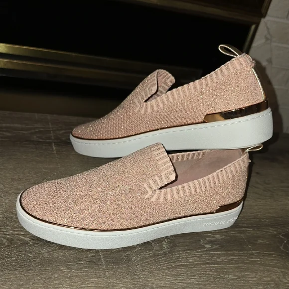 Michael Kors Women's Sparkling Rose Gold Loafers - Picture 4 of 9